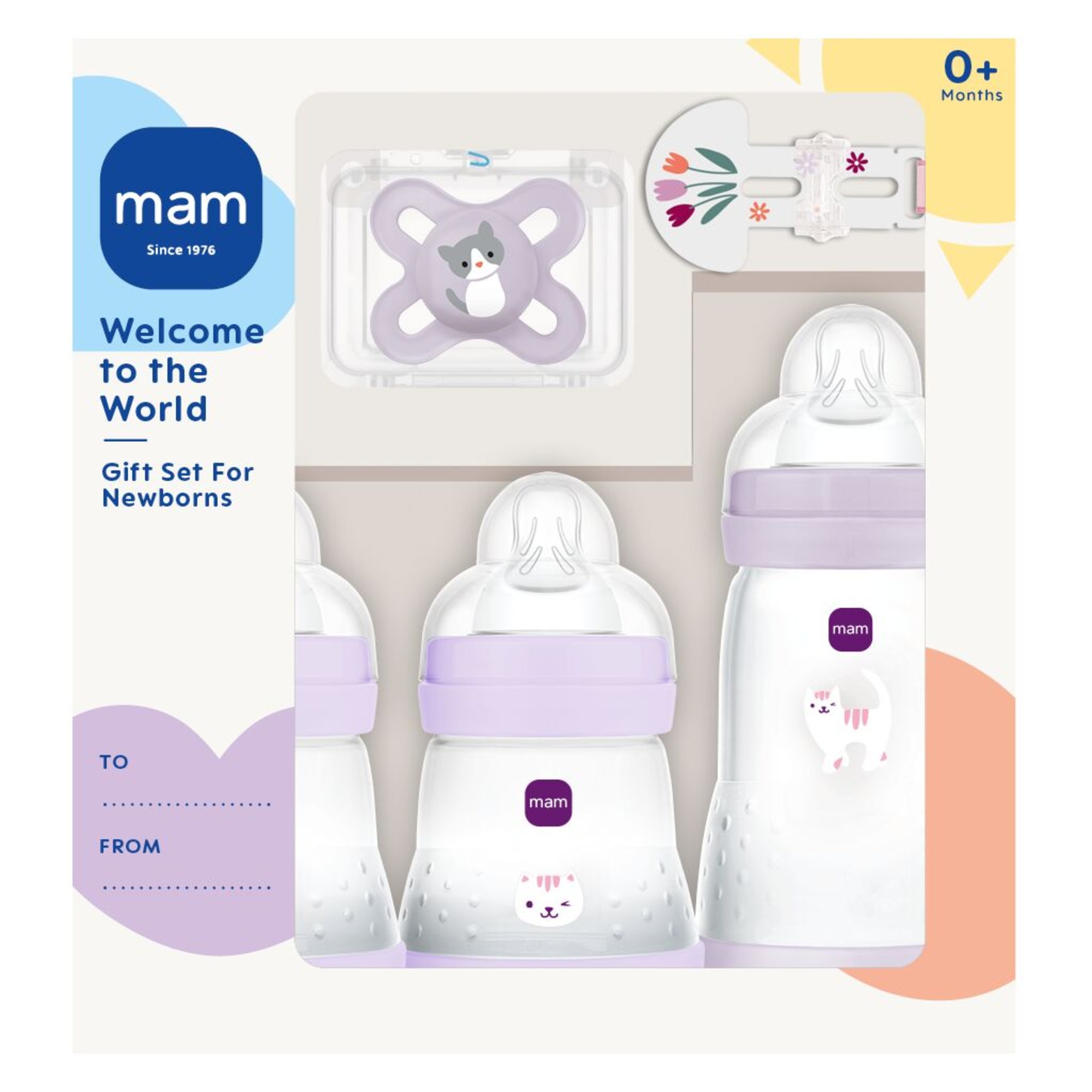 MAM Welcome to the World set nascita rosa biberon e ciuccio