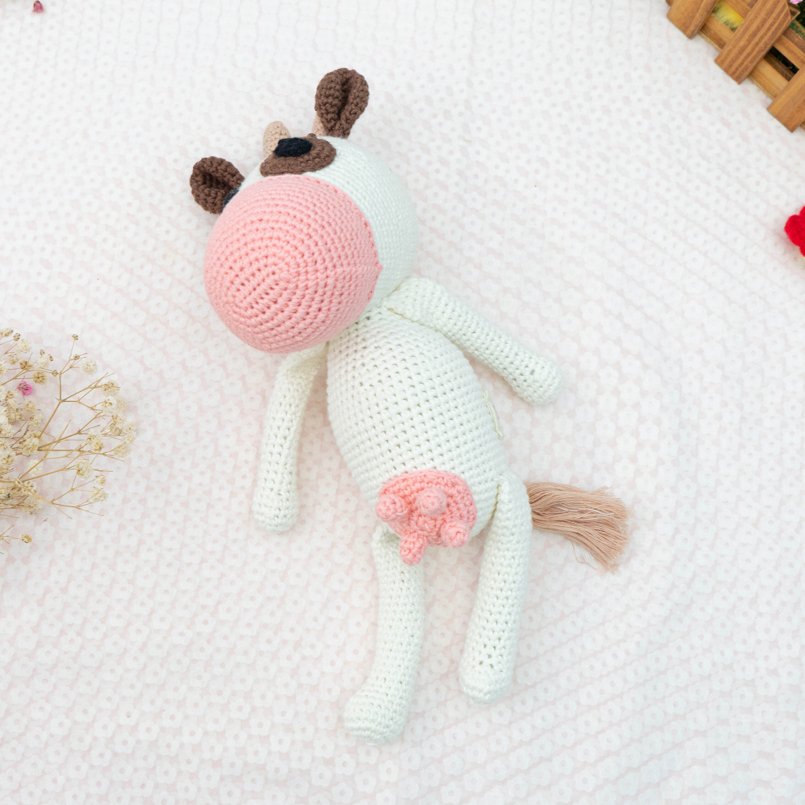 Piccoli Toys Adriana la Mucca peluche uncinetto cotone