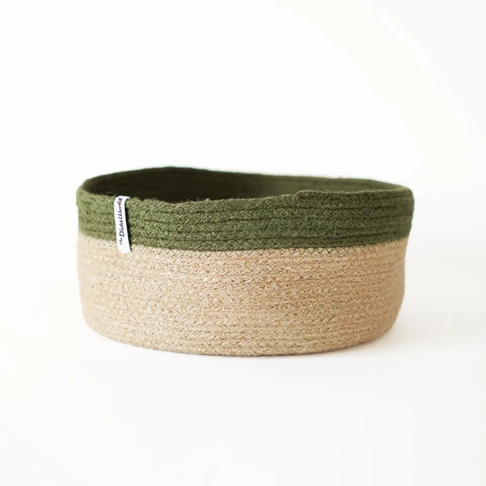 Corr Jute cesta iuta artigianale naturale verde
