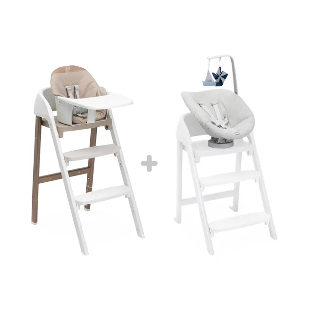 Crescendo Up Pearl Copper seggiolone pappa + recliner grey