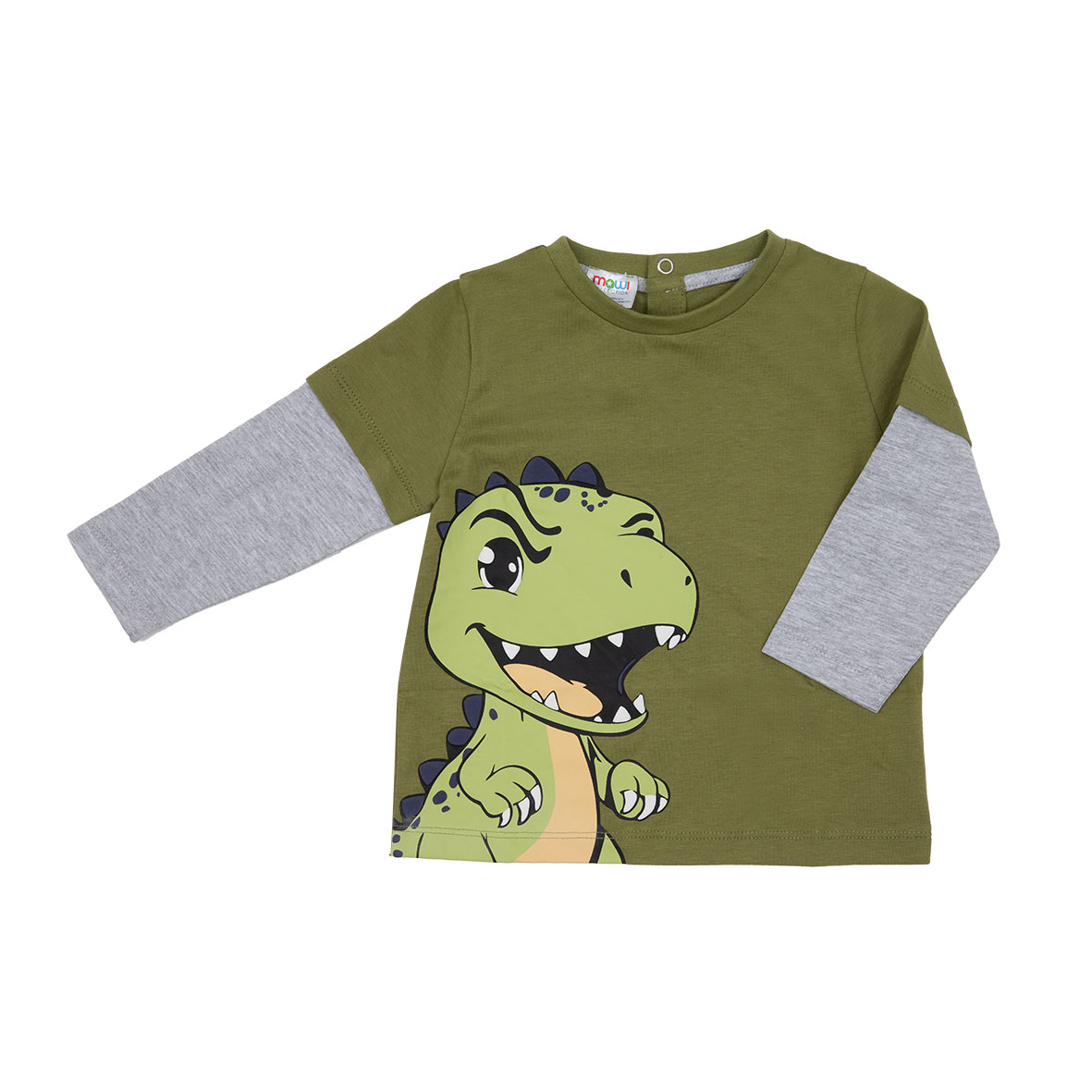 Maglia Jersey Bimbo Manica Lunga Verde Dinosauro