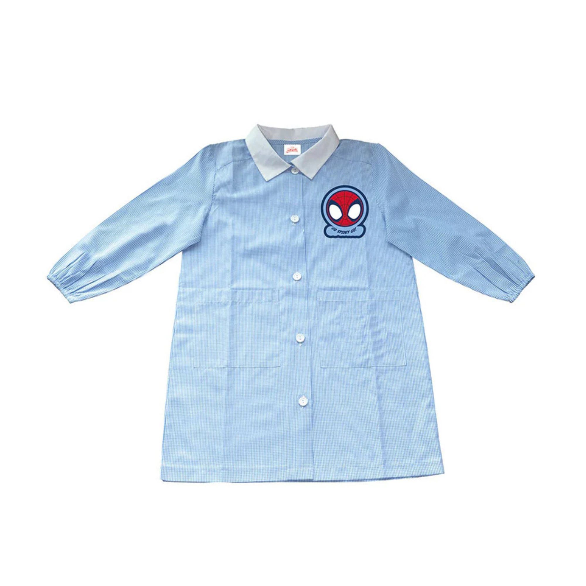 Coriex Spidey grembiule asilo azzurro vichy 2-6 anni