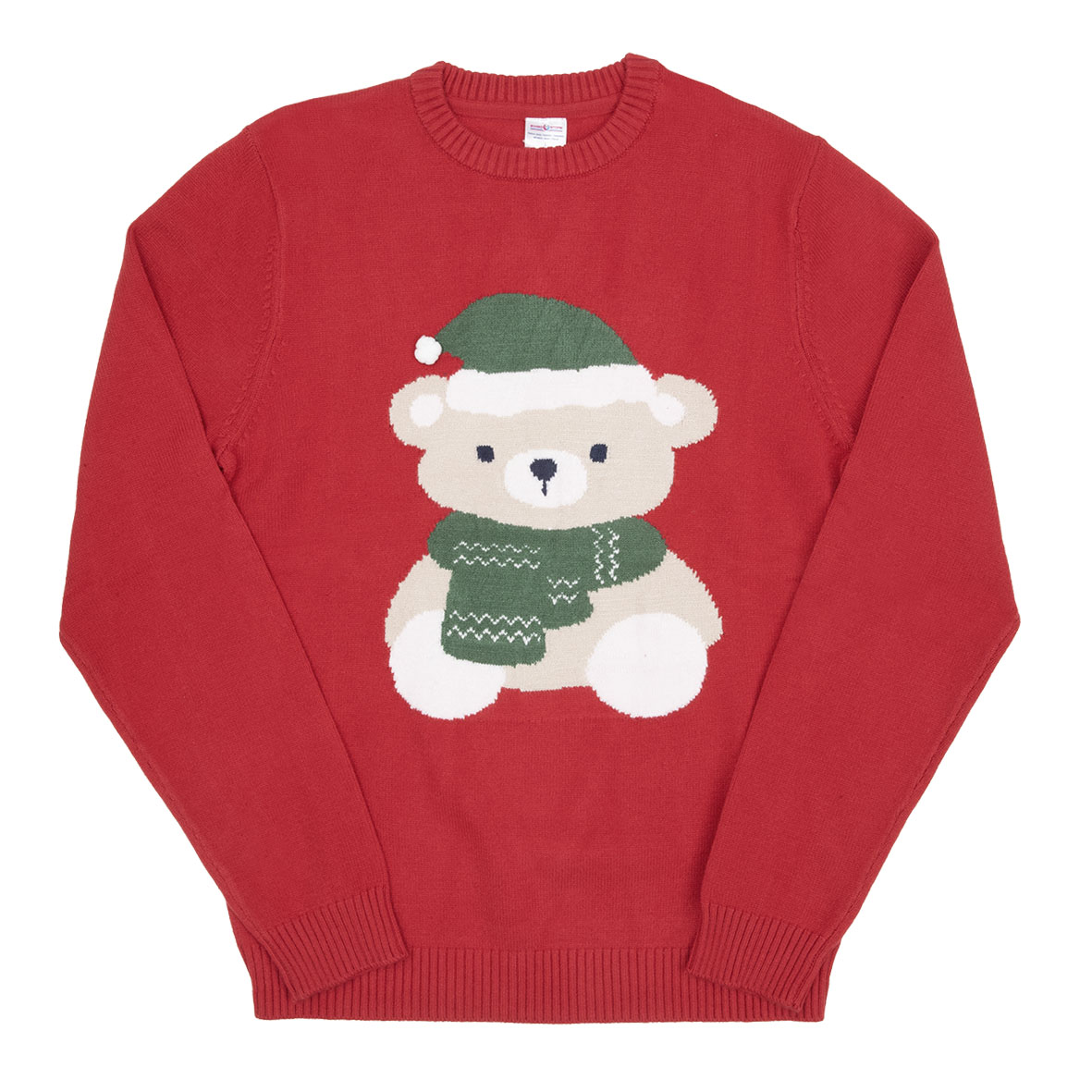 Maglia tricot Christmas Family dad rossa orsetto Natale