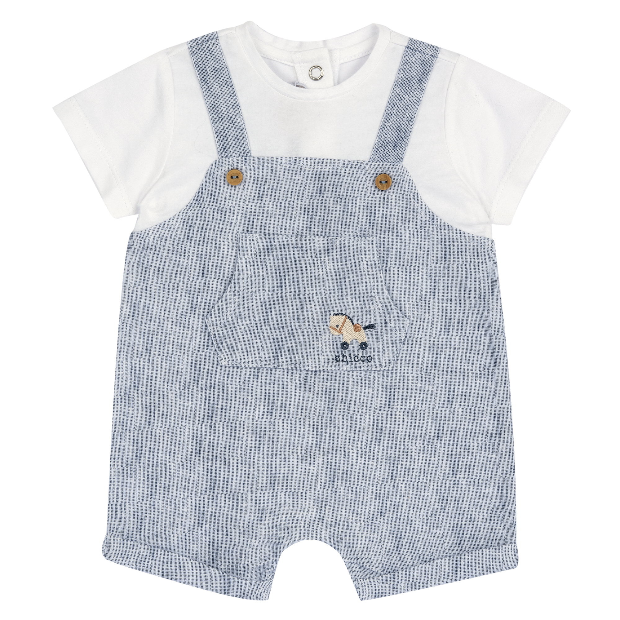 Pagliaccetto Chicco elegante neonato in cotone lavabile