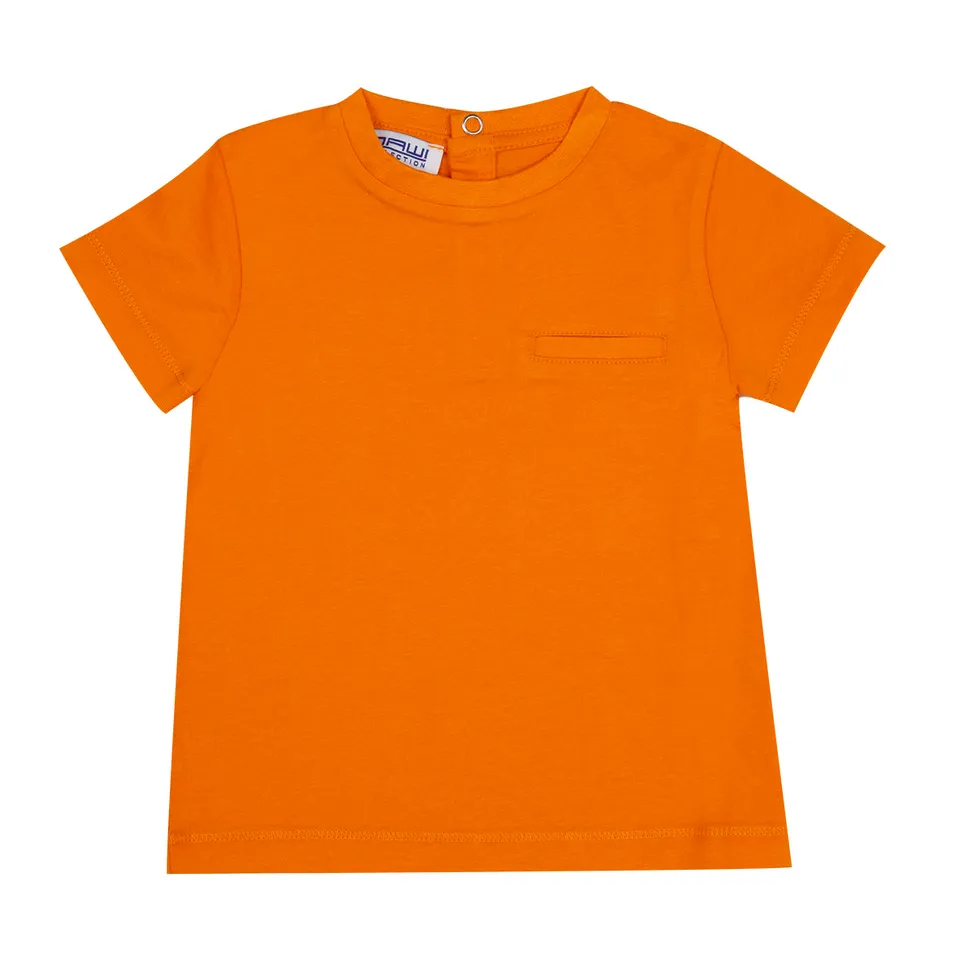 Mawi T-shirt manica corta tinta unita con tasca cotone