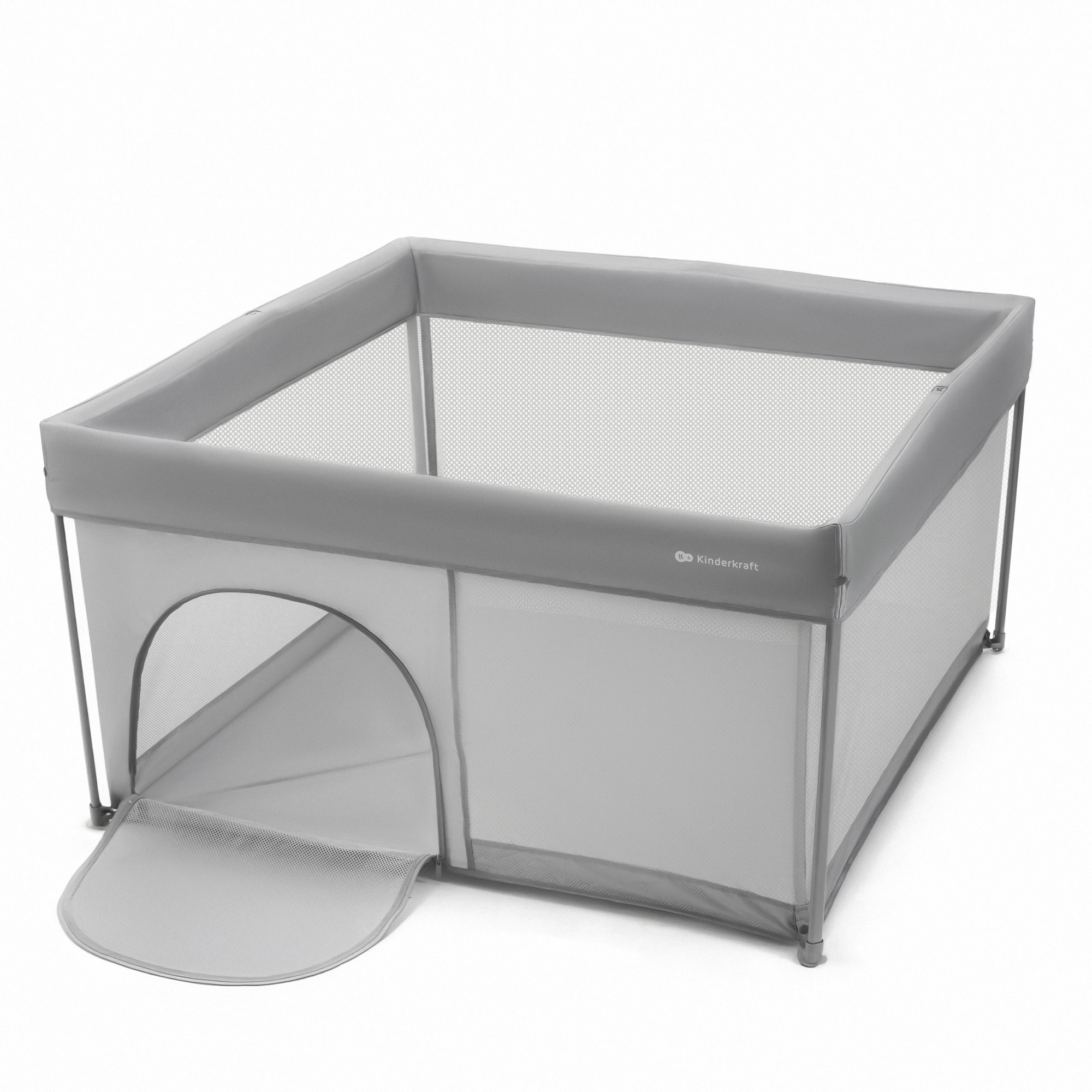 Kinderkraft Ziki box bimbi grigio con rete traspirante