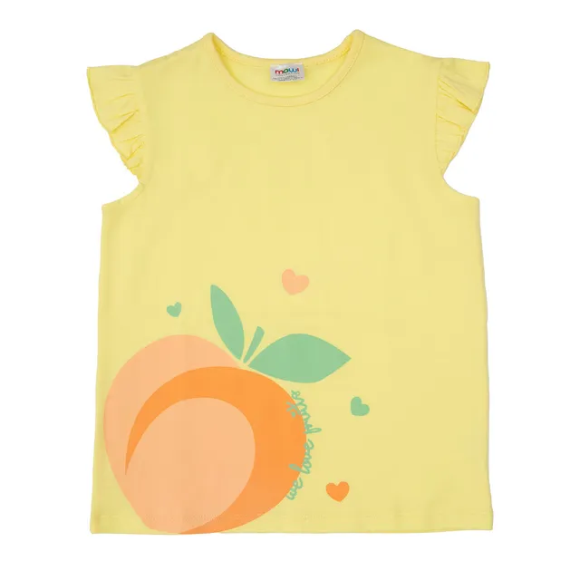 Canotta jersey bimba gialla frutta con frill