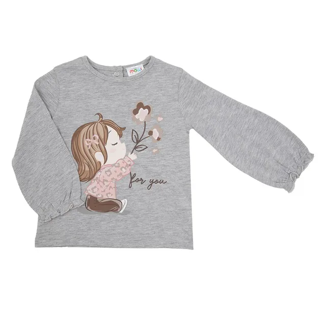Dolce Bimba maglia jersey bimba manica lunga grigia