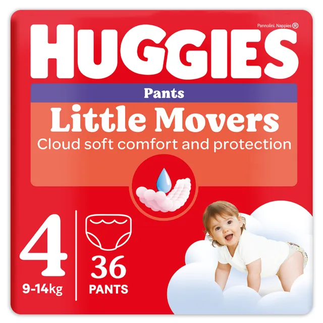 Huggies Little Movers pannolino mutandina Tg 4 36 pz 9-14 kg