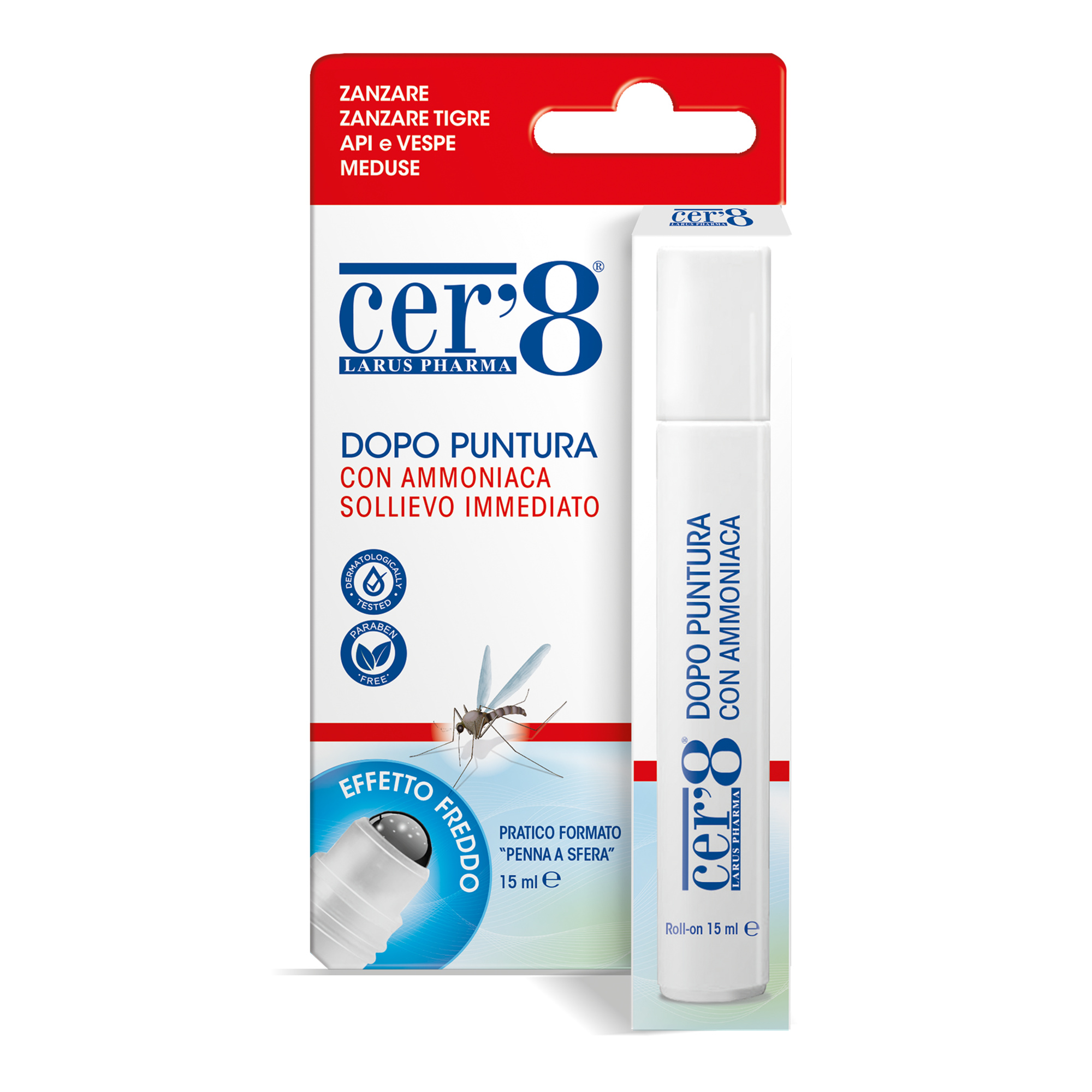 Cer'8 dopopuntura roll-on ammoniaca 15 ml aloe calendula