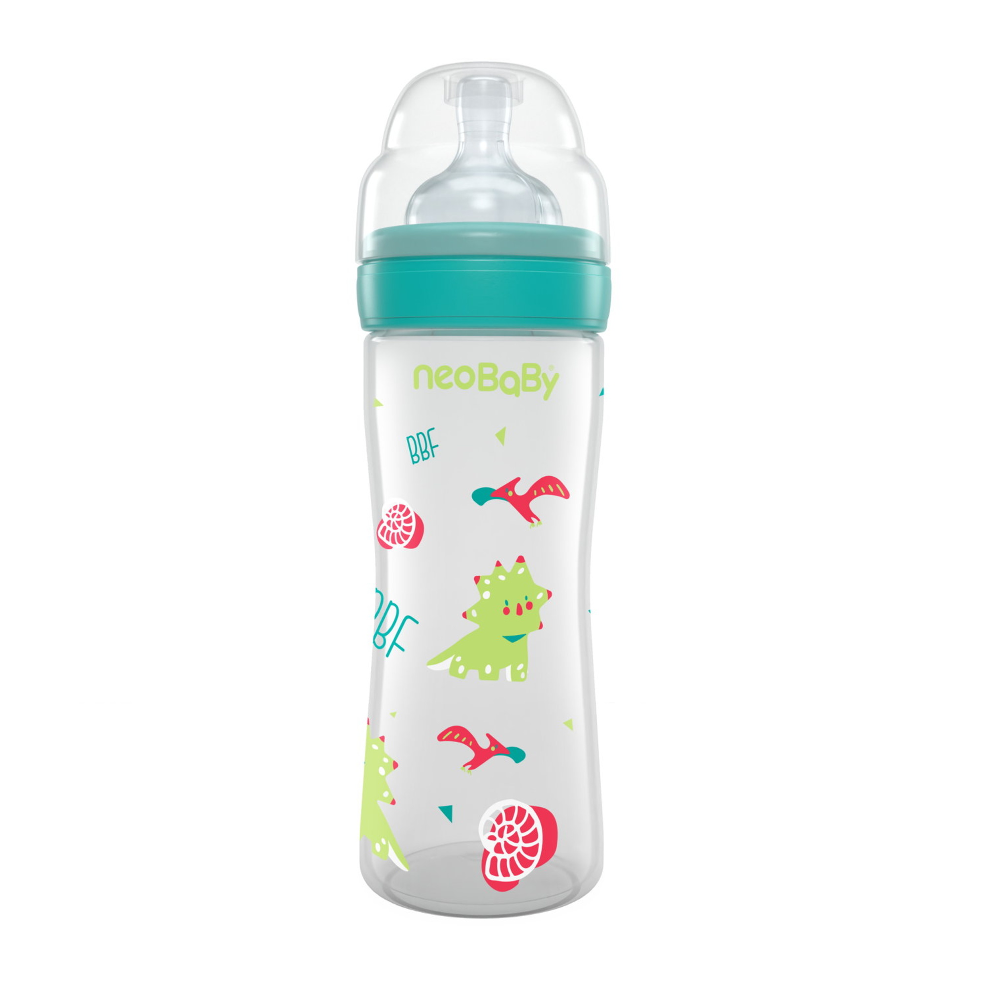Neobaby Biberon Collo Largo 250 ml Verde Flusso Regolabile