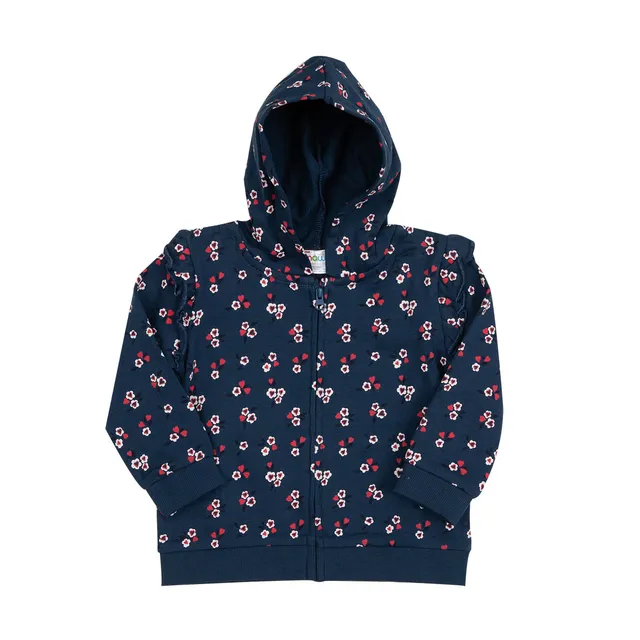 Toys Center Baby Fiori Blu felpa bimba cappuccio con zip