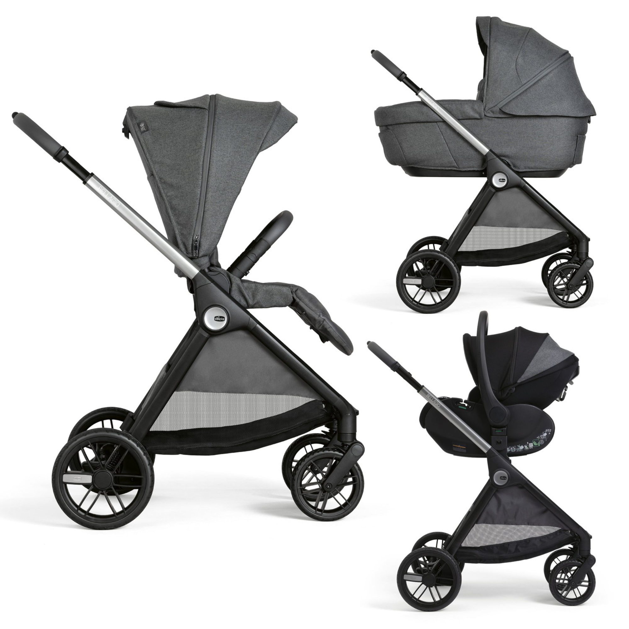 Chicco Bellagio 2 Gran Comfort First Seat Recline trio Black Satin