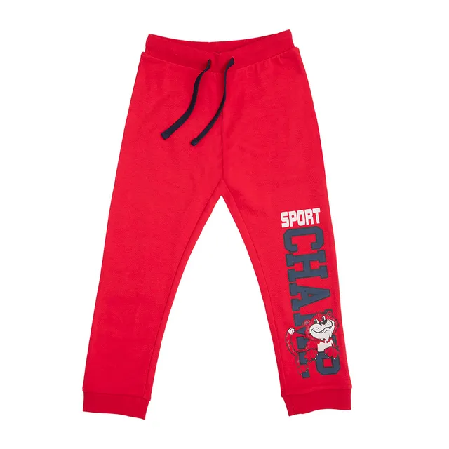 Pantalone lungo rosso bambino stampa big size coulisse