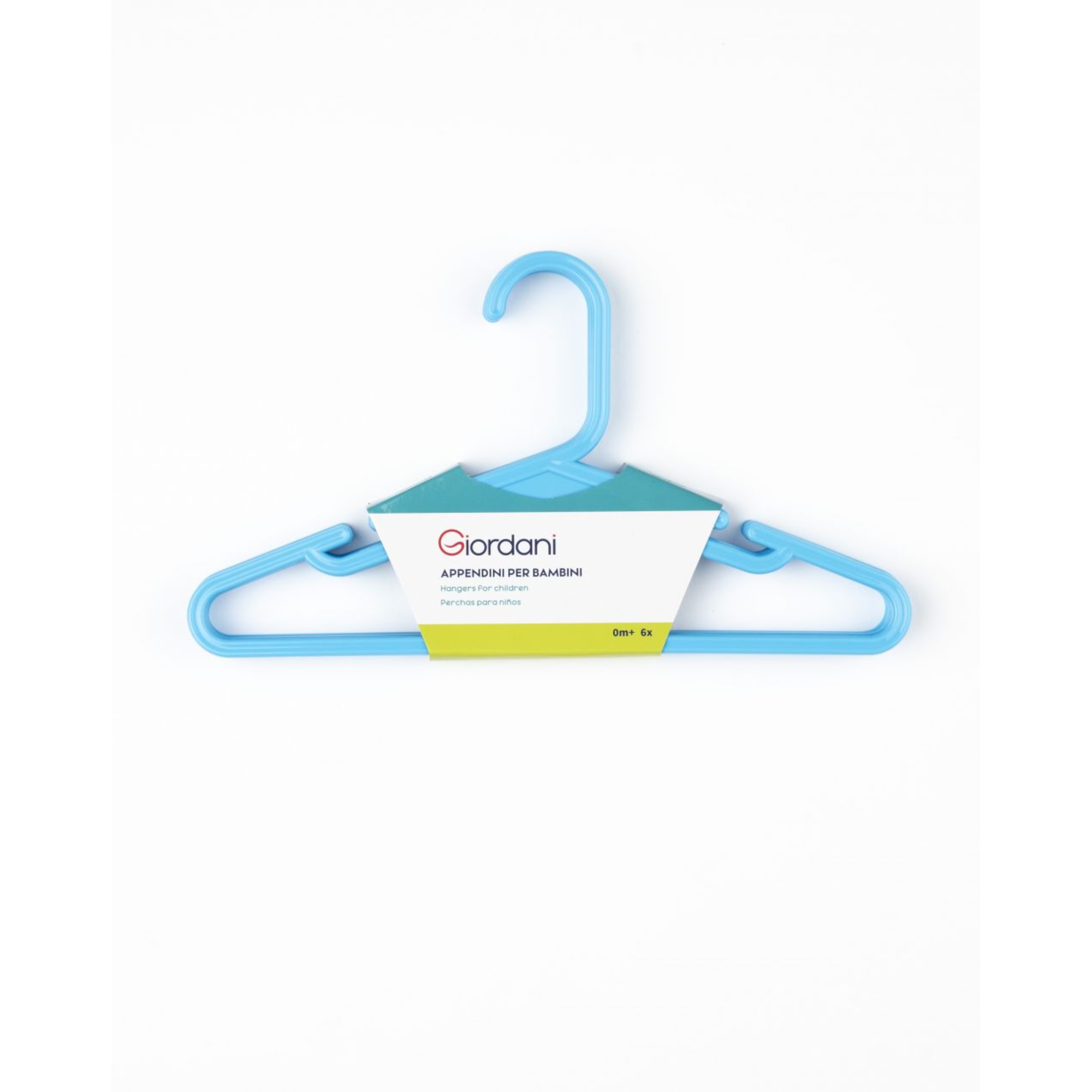 Giordani appendiabiti bambini plastica azzurra 6 pezzi