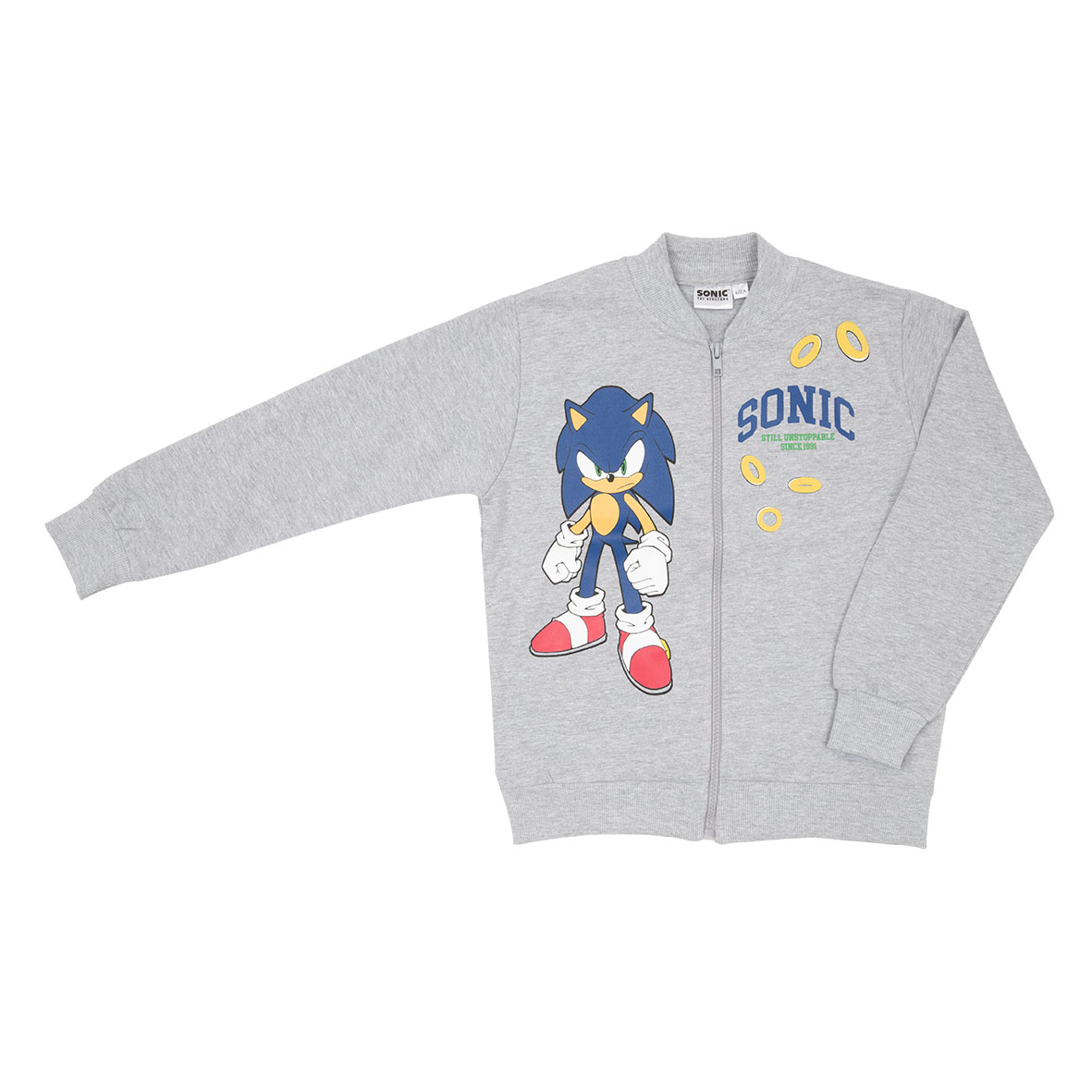 Toys Center Baby Sonic felpa zip bimbo grigia maniche lunghe