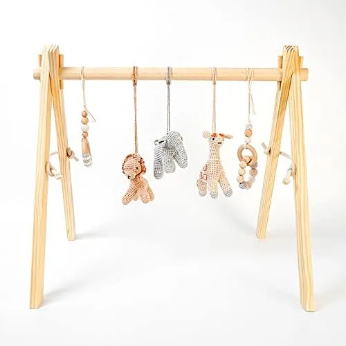 Piccoli Toys Africa palestrina neonato cotone e legno con sonagli