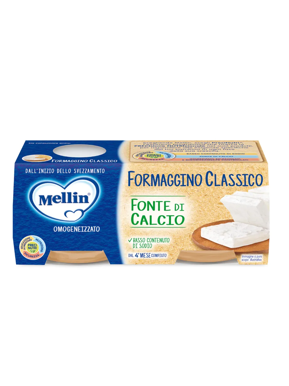 Mellin Formaggino Classico omogeneizzato 2x80g dal 4° mese