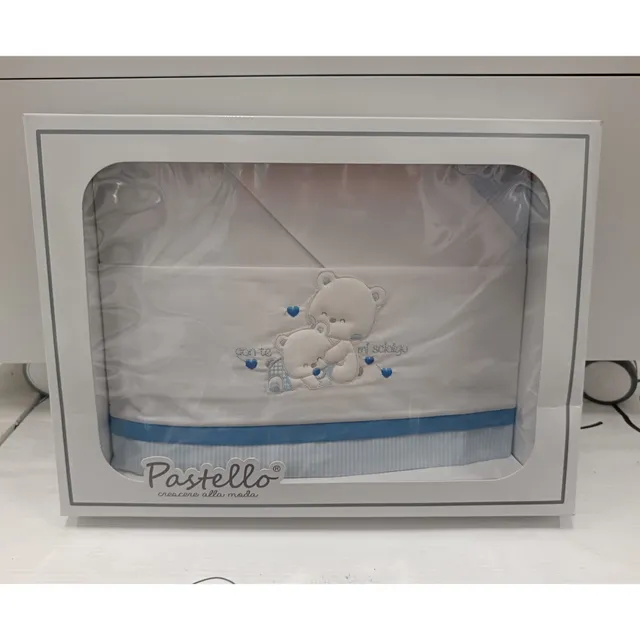 Set Lenzuolino Neonato Pastello azzurro orsetti