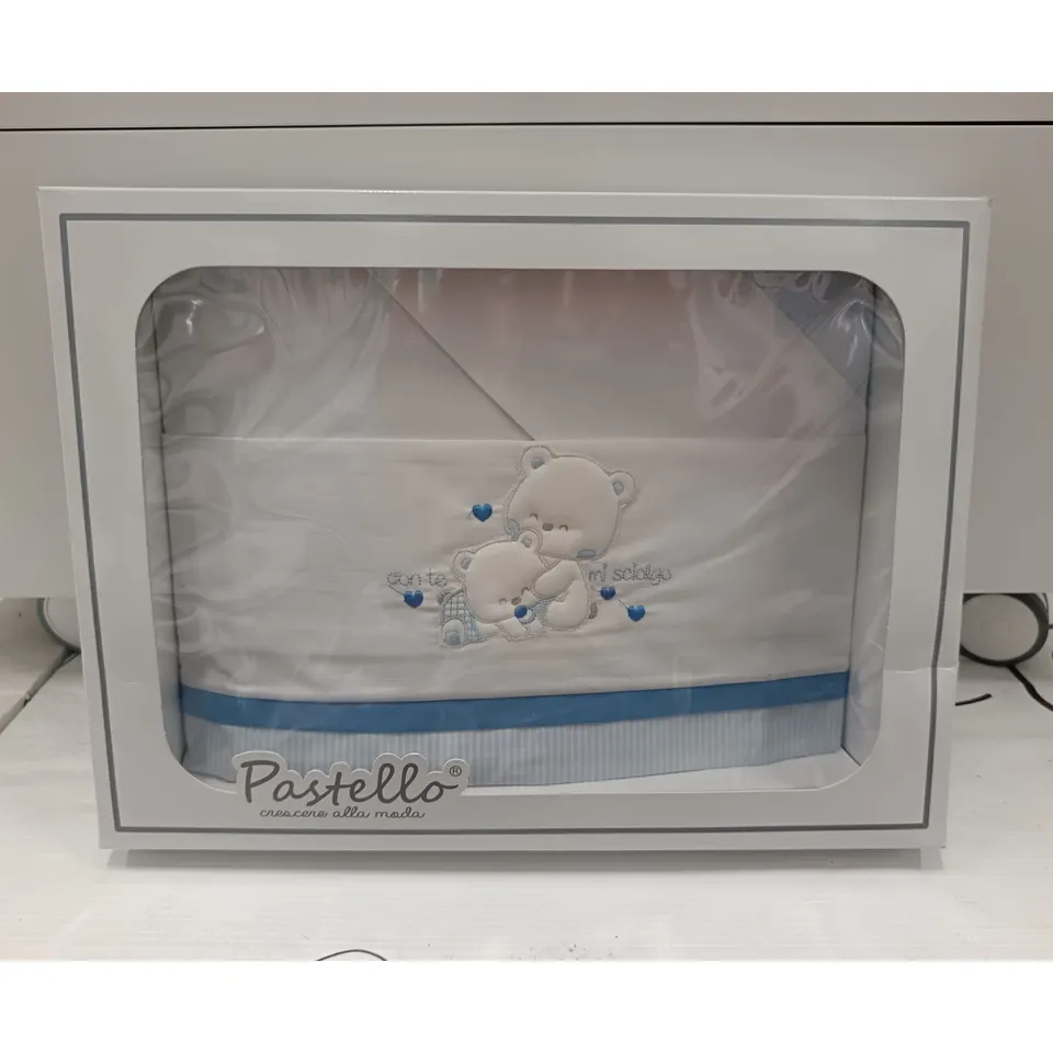 Set Lenzuolino Neonato Pastello azzurro orsetti
