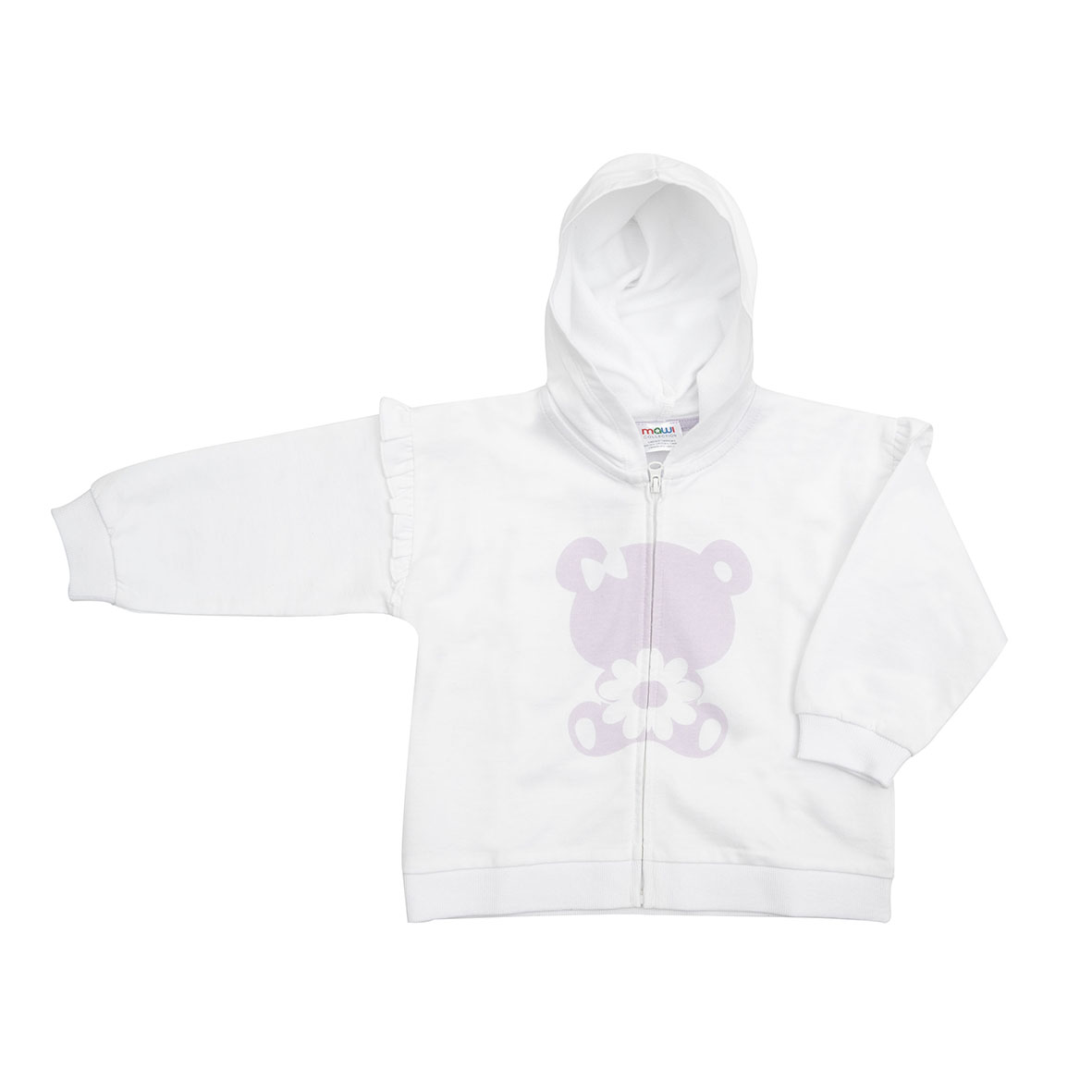 Toys Center Baby Felpa bimba cappuccio bianca orsetto zip