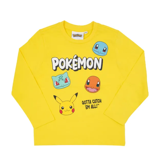 Pokémon T-shirt manica lunga bimbo gialla stampa