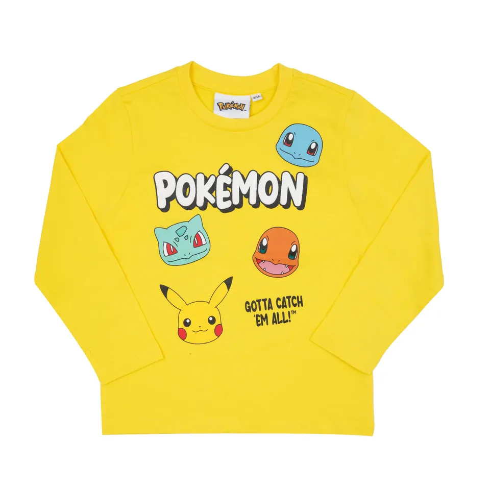 Pokémon T-shirt manica lunga bimbo gialla stampa