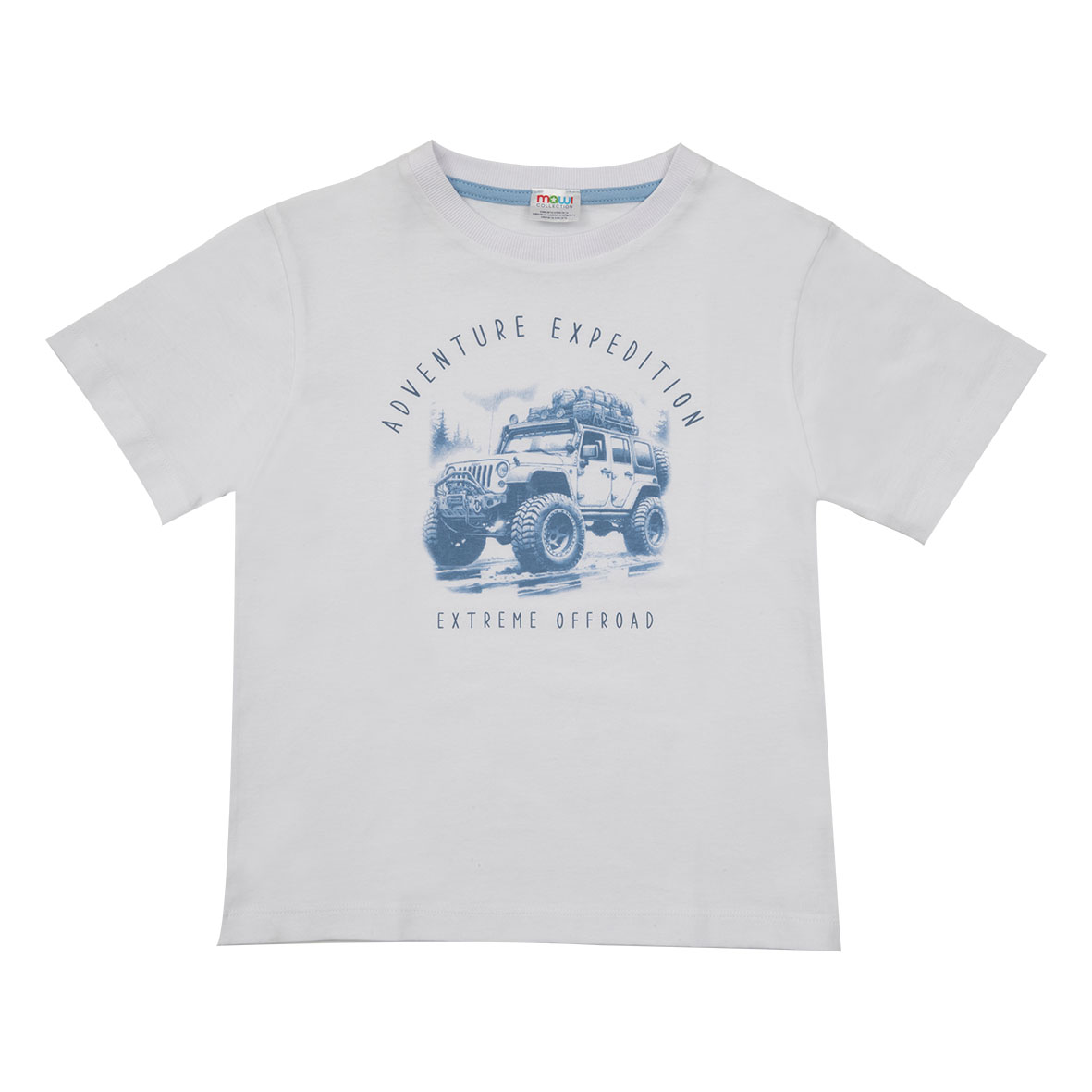 Maglietta bimbo bianca stampa jeep girocollo jersey