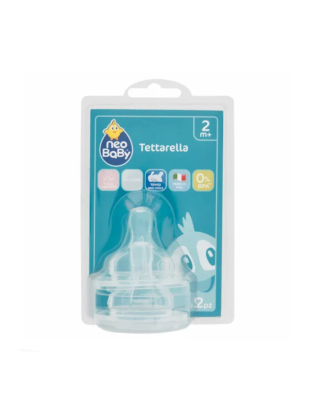 Toys Center Baby tettarelle silicone collo largo 2 pz regolabile