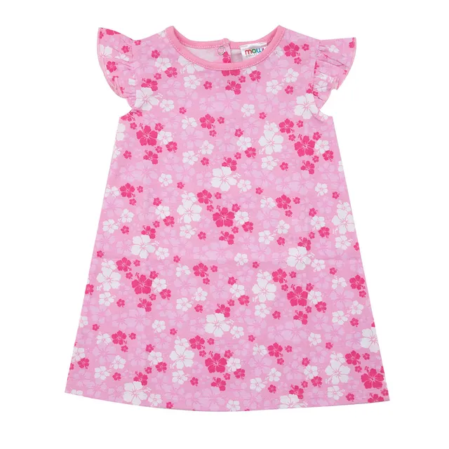 Toys Center Baby abito jersey bimba rosa fiori bottoni clip