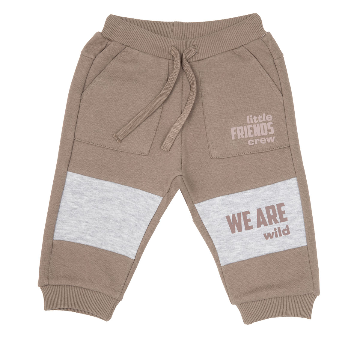 Toys Center Baby pantalone felpato bimbo marrone tasconi