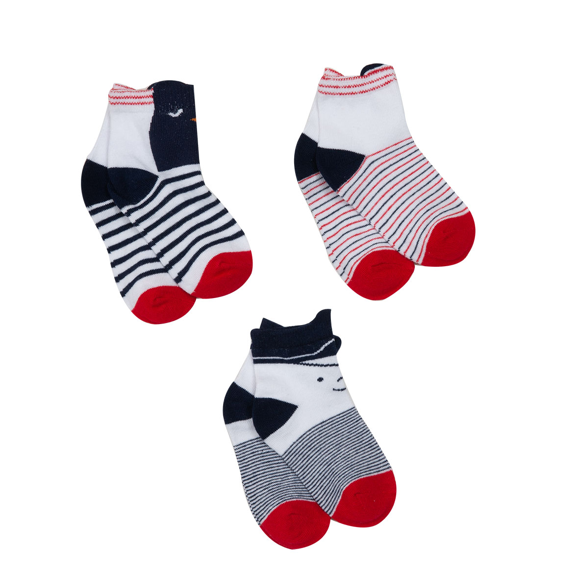 Mawi Pirati calzine corte cotone x3 multicolor