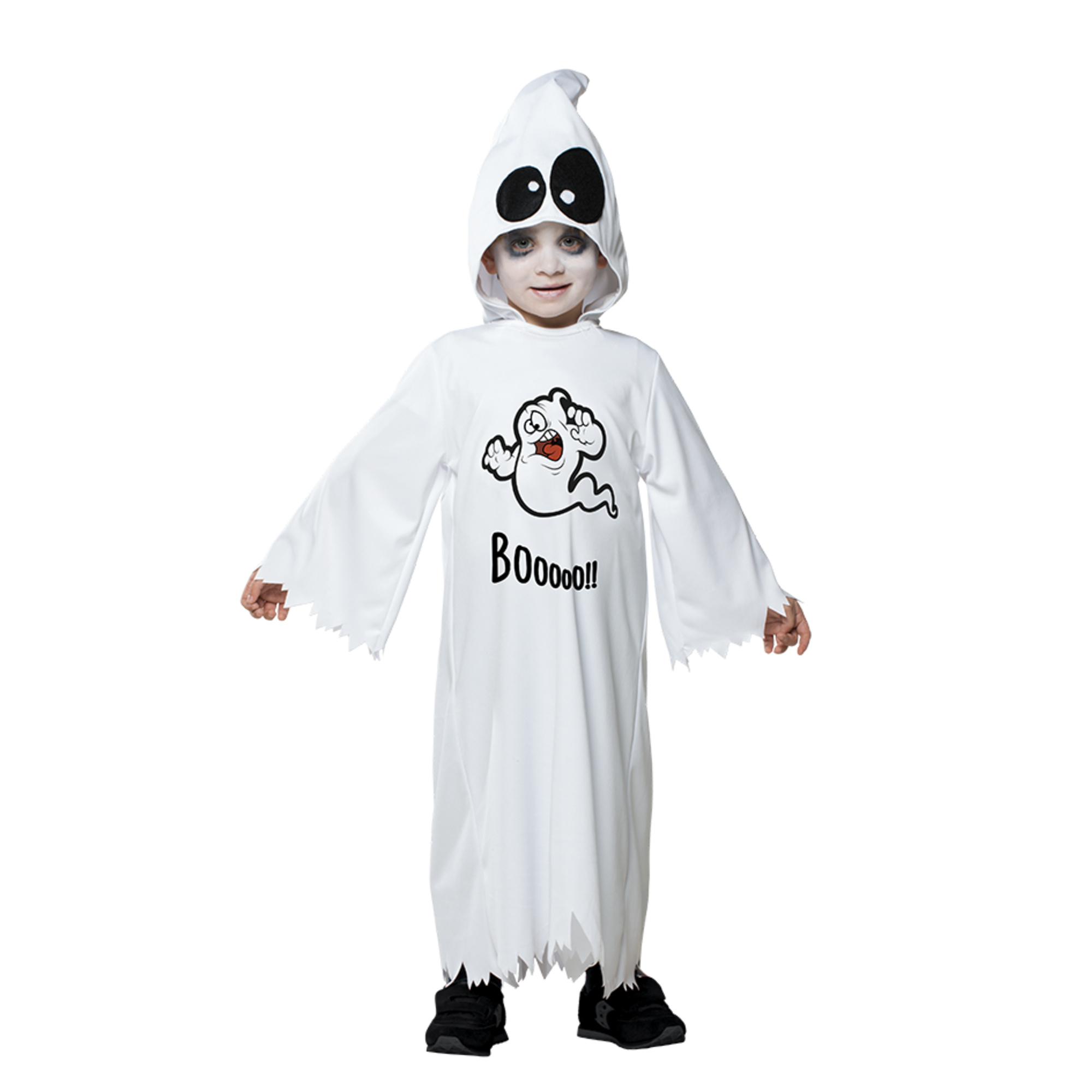 Costume halloween fantasmino baby jersey tunica e cappuccio