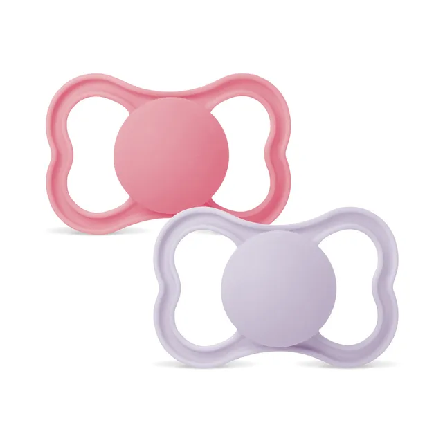 MAM Air Succhietto 6-16 Mesi Silicone Rosa Lilla 2 Pezzi