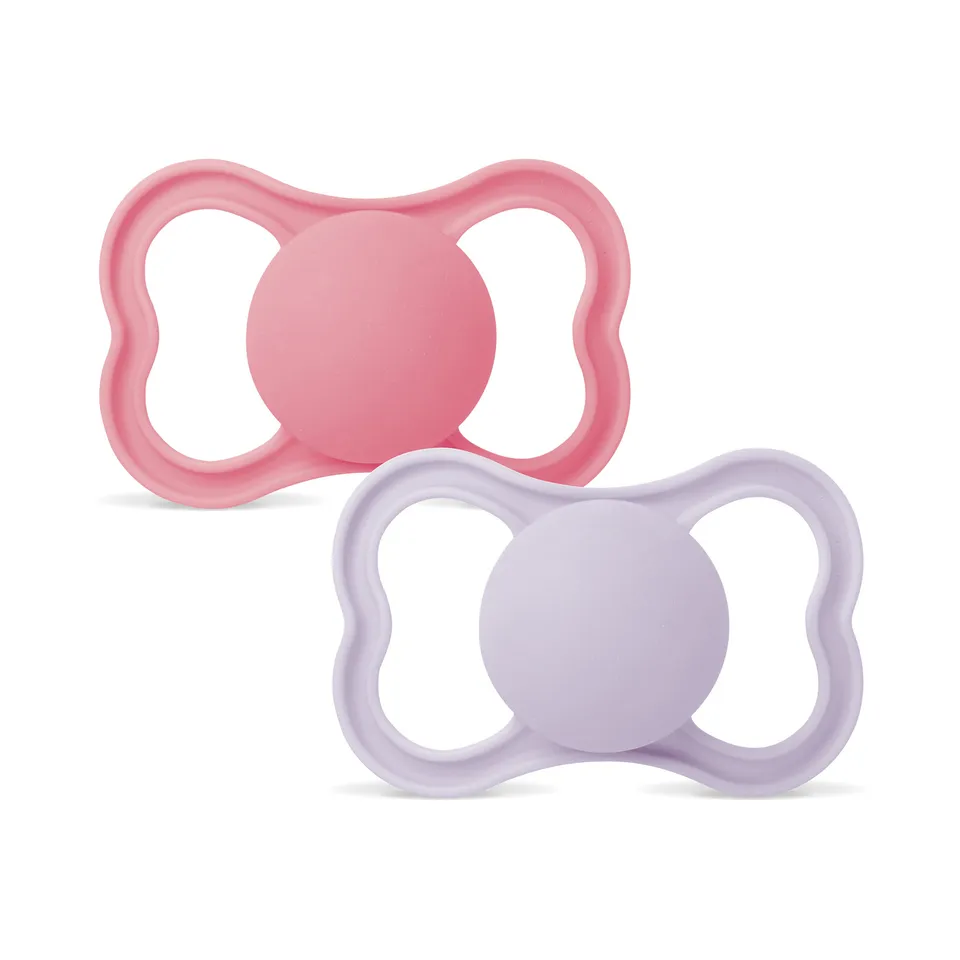 MAM Air Succhietto 6-16 Mesi Silicone Rosa Lilla 2 Pezzi