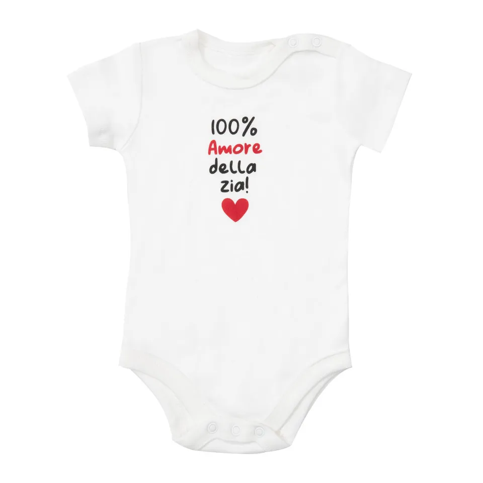 Toys Center Baby Body Mezza Manica Interlock Bianco Stampato