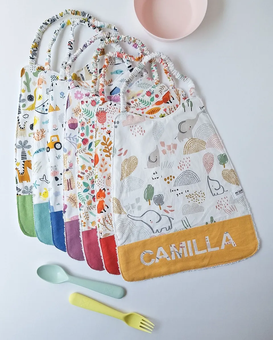 M'Amélie Creations Bavaglino Asilo con Elastico in Cotone