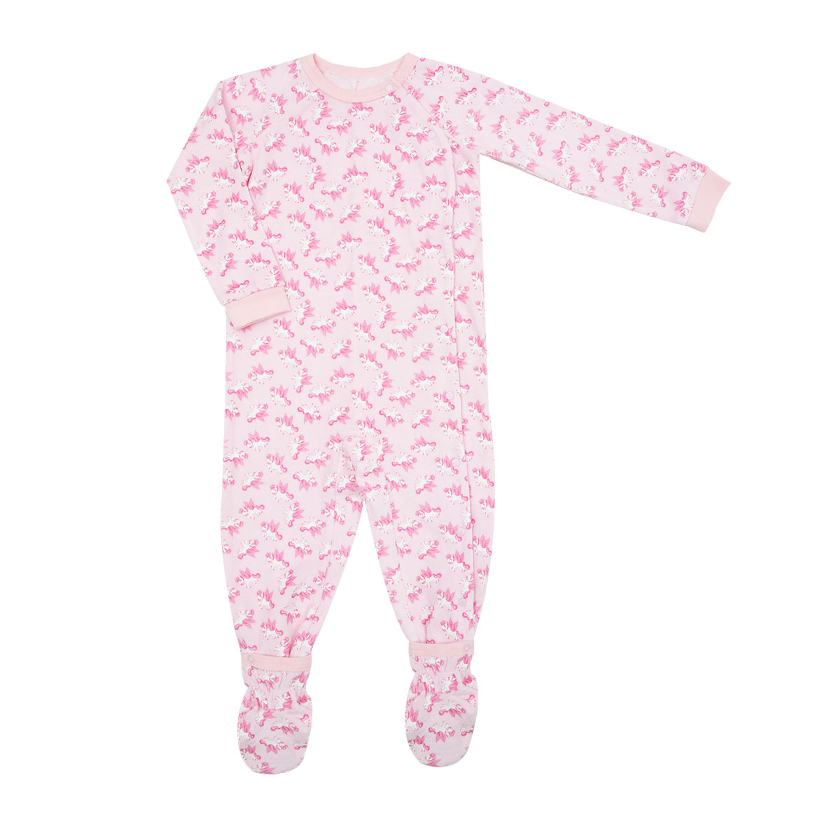 Pigiama Ciniglia Bimba Rosa Unicorni con Piedini