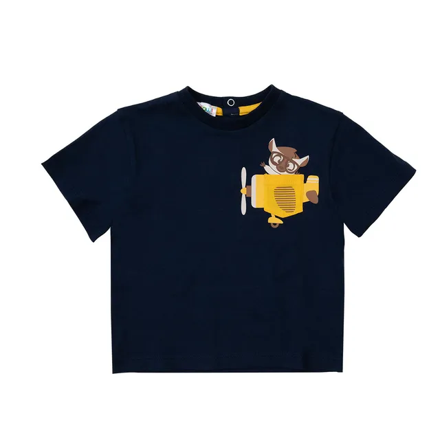 Toys Center Baby jersey t-shirt bimbo girocollo blu animali