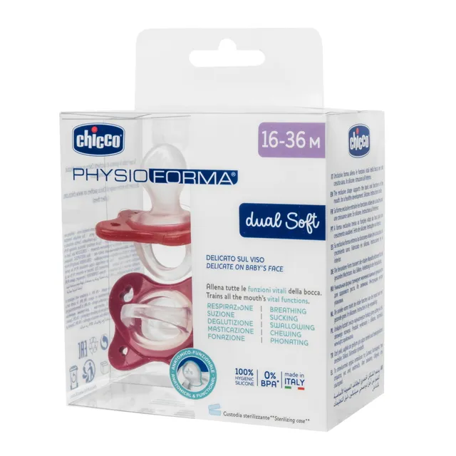 Chicco PhysioForma Dual Soft succhietto rosa 16-36m 2pz