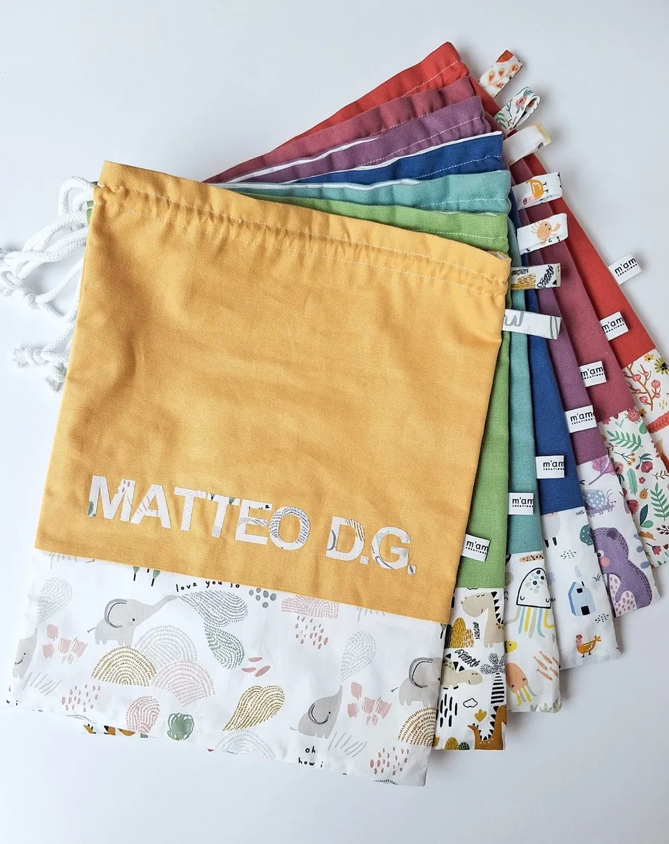 M'Amélie Creations Sacca Impermeabile Wet Bag Cotone PUL Asilo