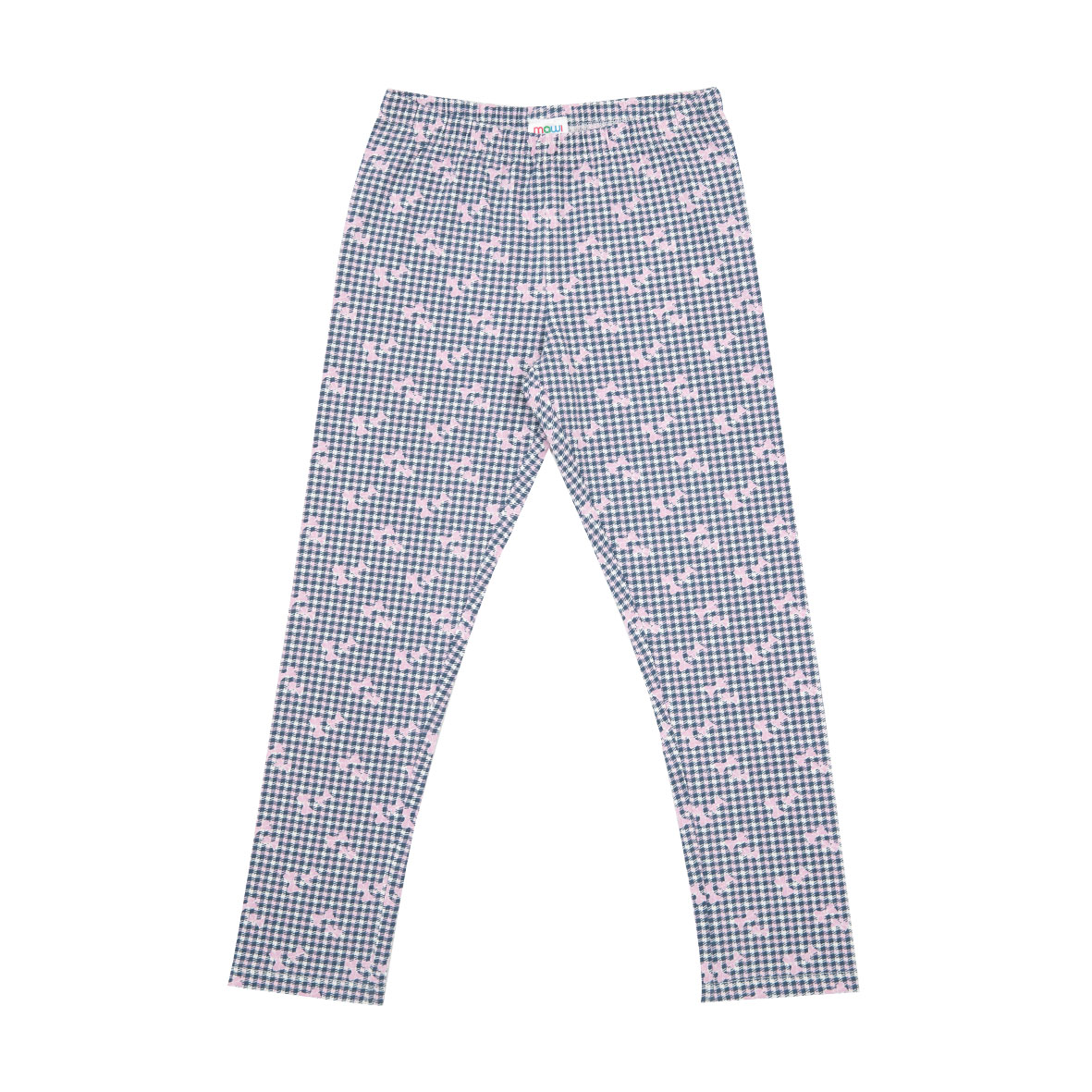 Legging bimba quadretti bianchi neri con fiocchetti