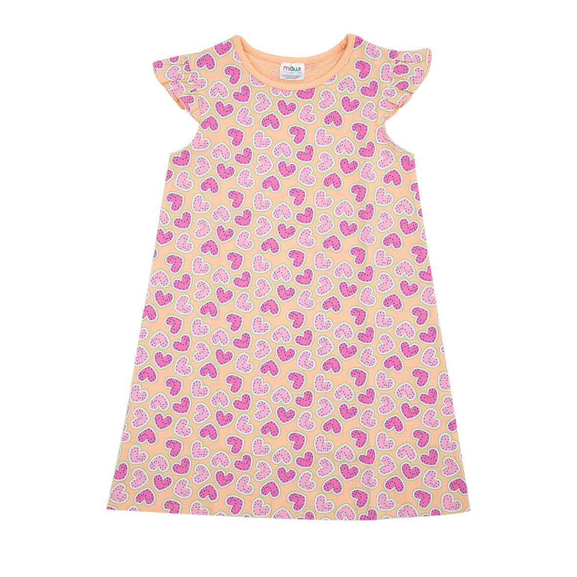 Toys Center Baby Abito Jersey Bimba Pesca Stampa Cuoricini Morbido