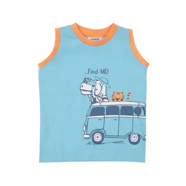 Toys Center Baby Safari canotta bimbo azzurra jersey