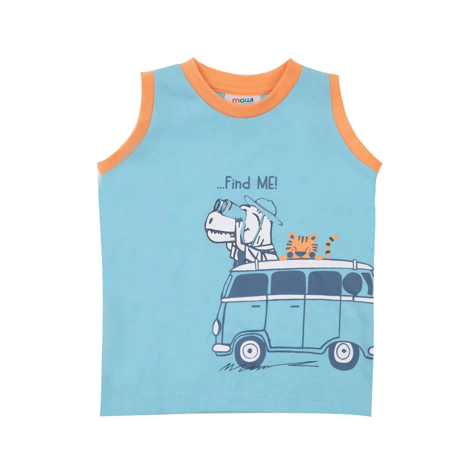 Toys Center Baby Safari canotta bimbo azzurra jersey