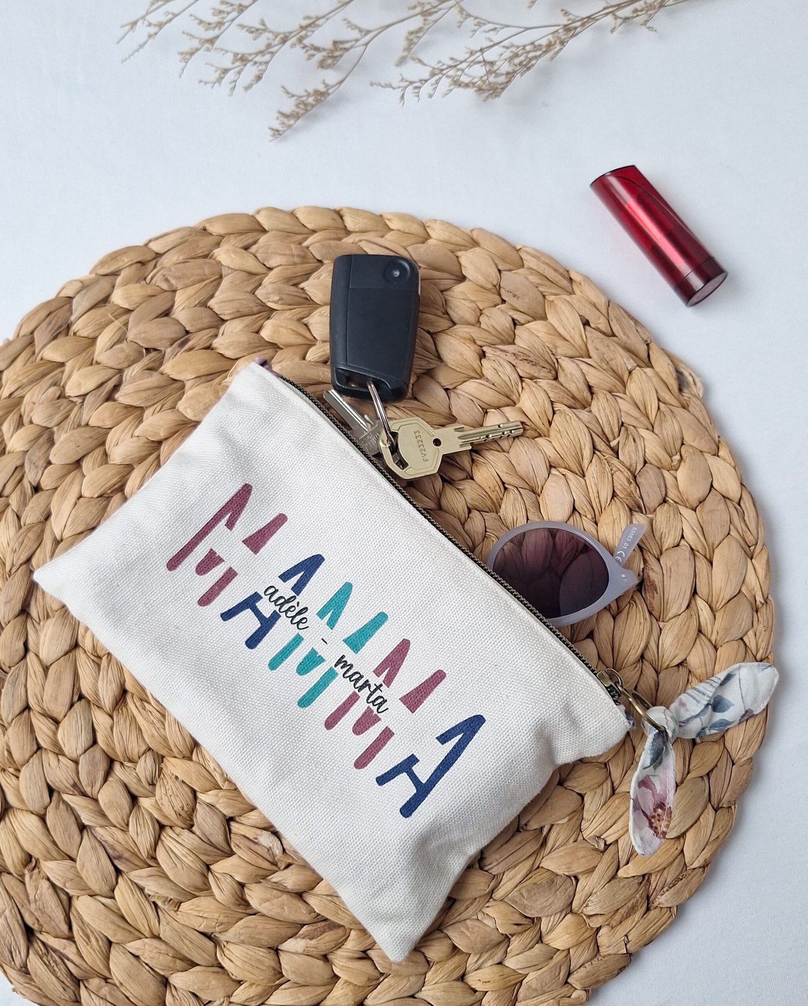 M'Amélie Pochette MAMMA Personalizzabile Cotone Floreale