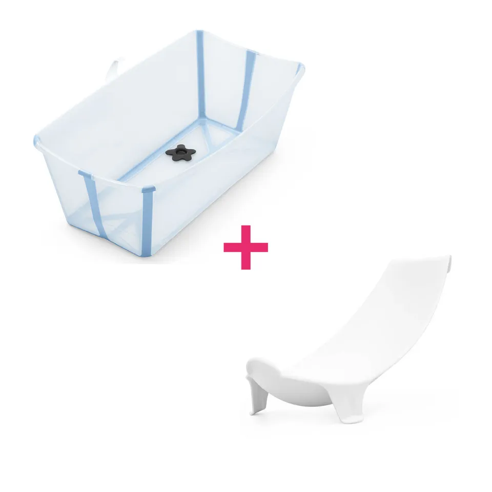 Stokke Flexi Bath vaschetta bagnetto ocean blue con supporto