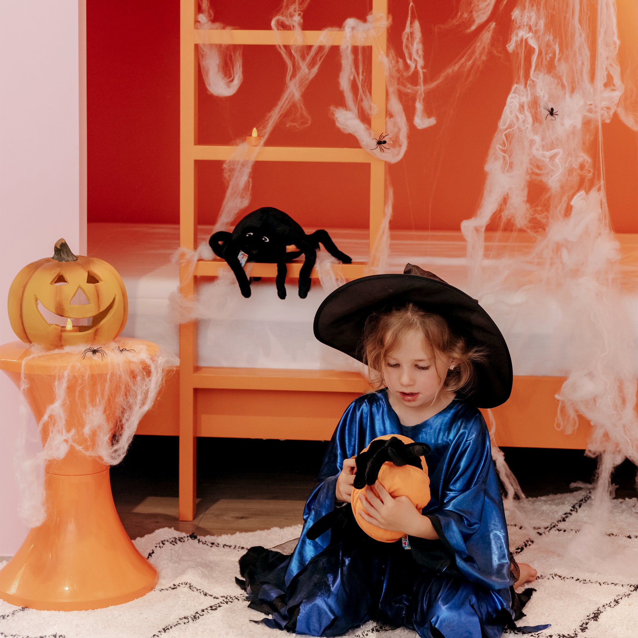 Les Déglingos Flipetz Pumpet peluche ragno zucca