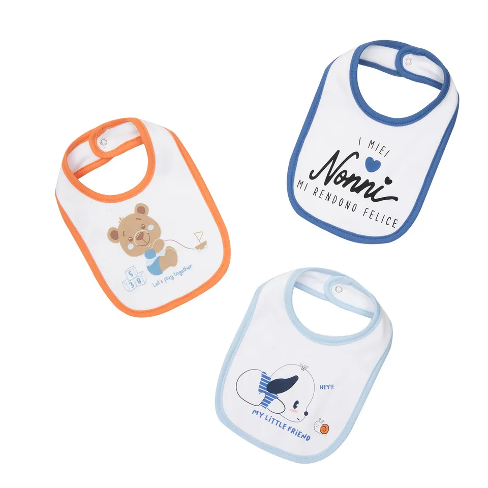 Toys Center Baby bavaglini neonato cotone 3pz bianchi