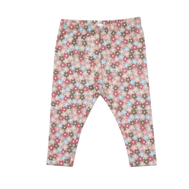 Mawi Pantaloni Felpa Beige Fiori Morbidi Bimba